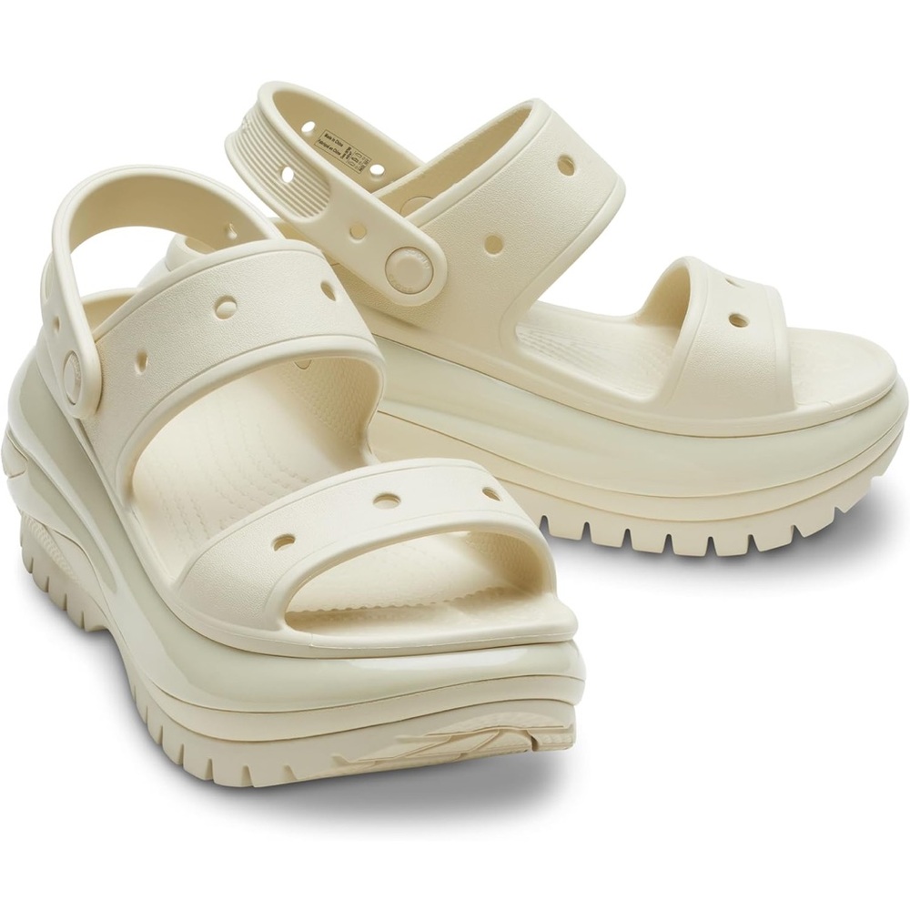 CROCS Women's Cream Elevated Sandals